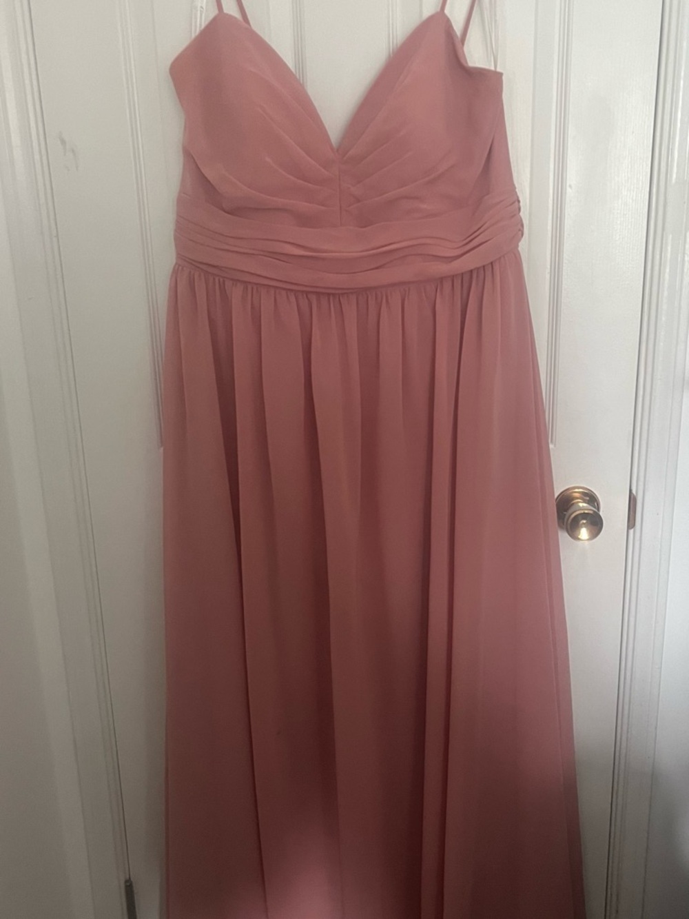 Christina Wu Dusty Rose V-Neck Spaghetti Strap bridesmaid/formal Dress